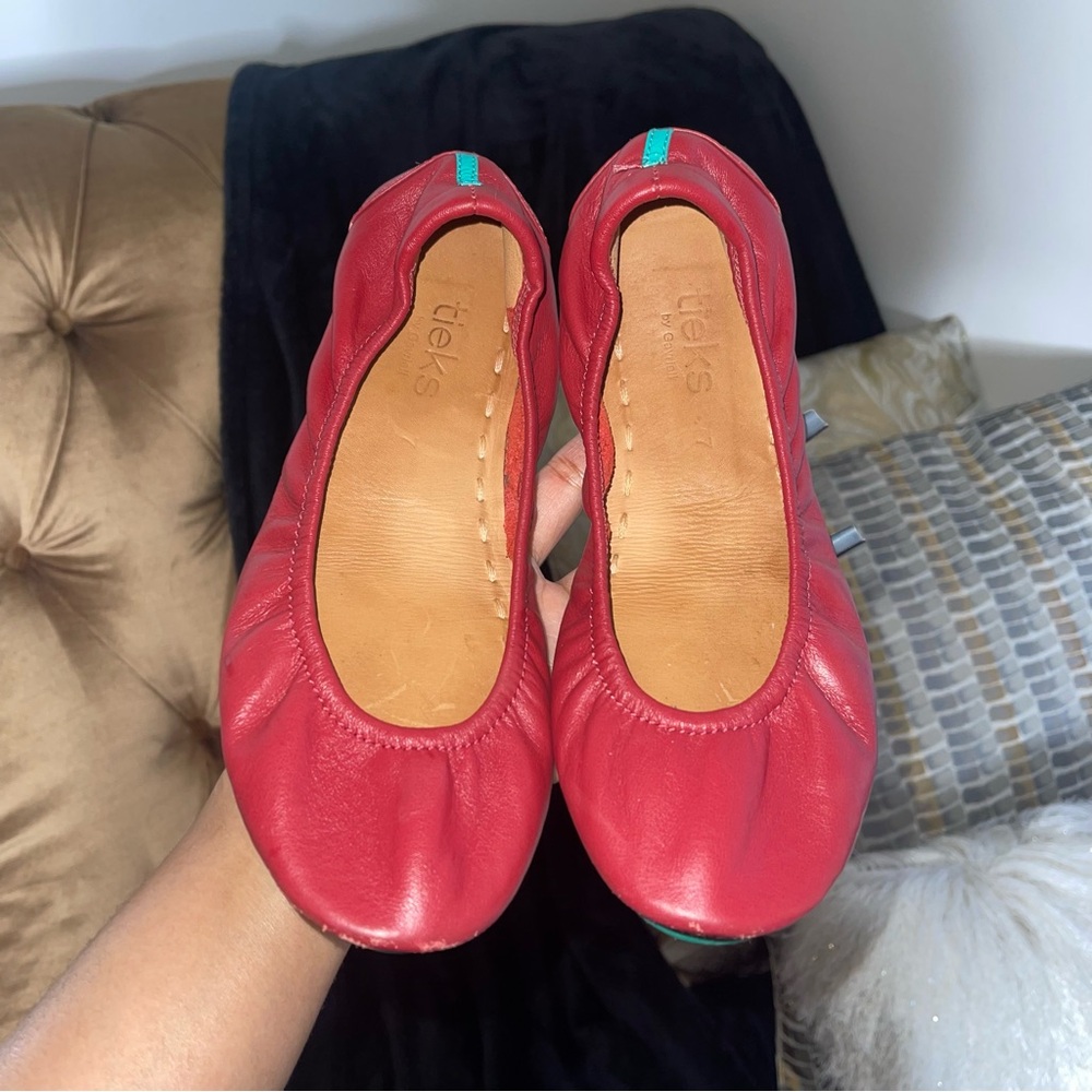 Tieks Women’s 7 Red Smooth Leather Ballet Flat